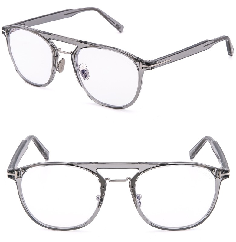 TOM FORD TF5982B 020 Crystal Gray Blue Light Block Optical Eyeglass 5982 FT5982