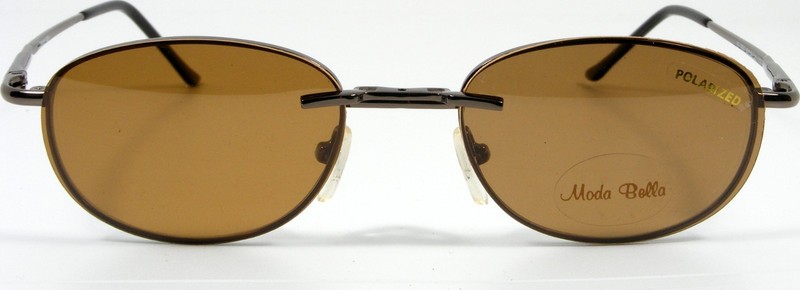 Moda Bella COFFEE Eyeglasses 2082 49-18-140 w/ Magnetic Clip-On Brown Polarized gallery