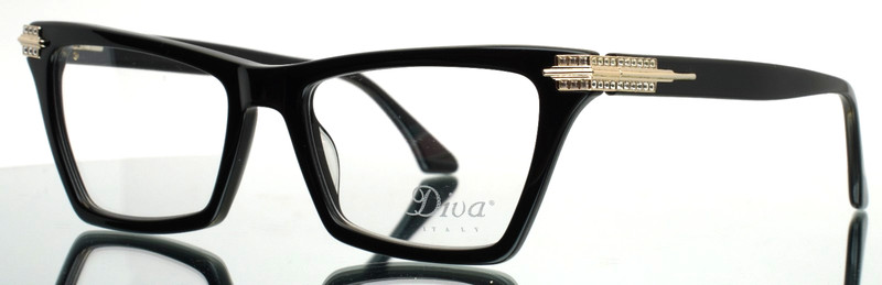 DIVA 5599 C.101 Black Womens Cat Eye Full Rim Eyeglasses 54-18-140 B:37