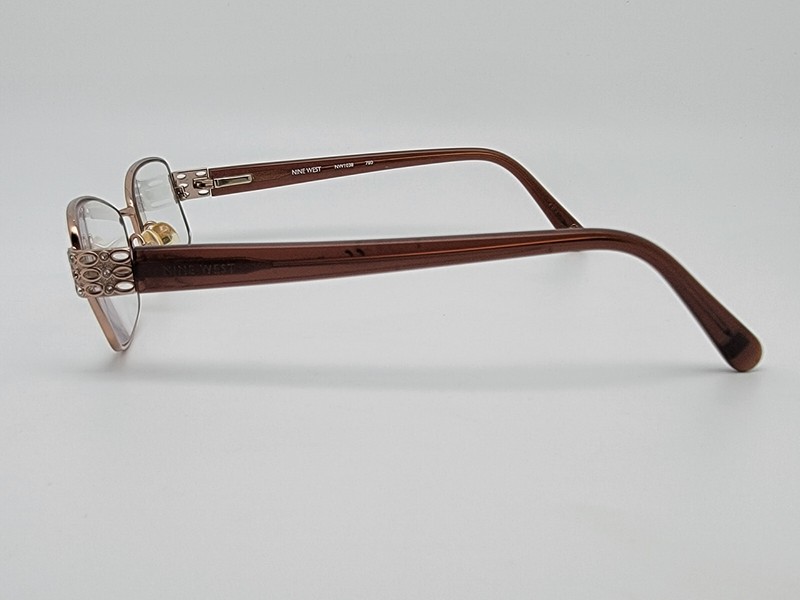 Nine West NW1038 780 Rose Gold Crystal Brown Rhinestone Eyeglasses Frame w/ Case gallery