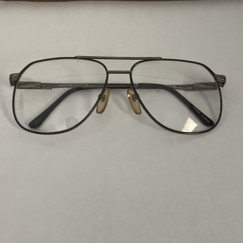 Santoni Flex Frame Grey Fade Double Bar Aviator Eyeglasses Demo Lens 57-16-145