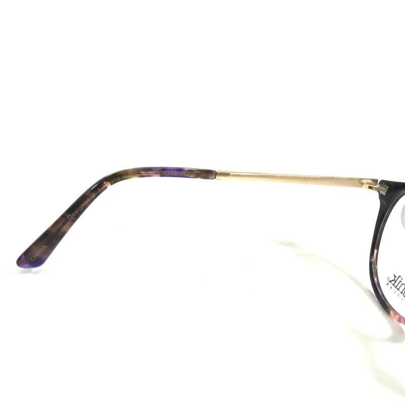 Iconik Eyeglasses Frames Ashley C3 Purple Tortoise Gold Round Full Rim 49-18-147 gallery