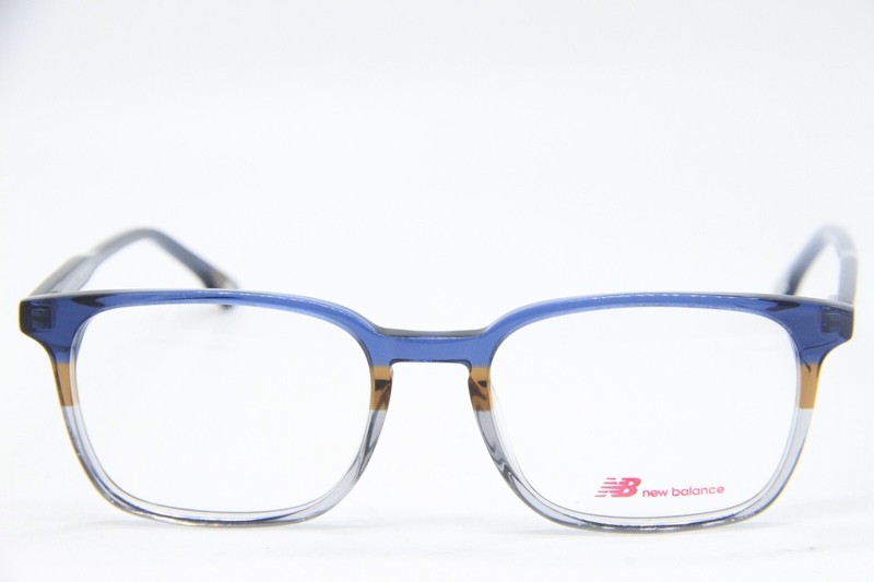 NEW NEW BALANCE NB 4111-2 BLUE BROWN GREY AUTHENTIC EYEGLASSES 53-19 gallery