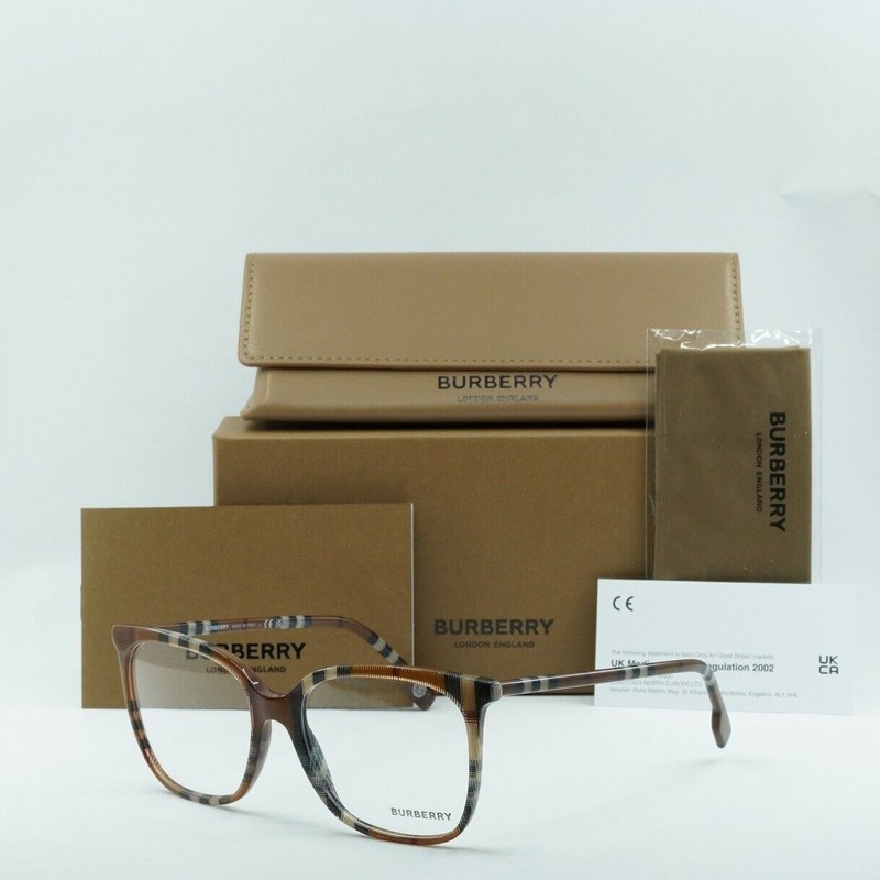 BURBERRY BE2367 3966 Check Brown 54mm Eyeglasses New Authentic