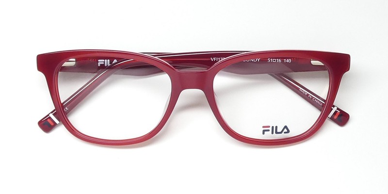 NEW FILA VFI177 GLASSES FULL-RIM WOMENS SQUARE PLASTIC 51-16-140 BURGUNDY RED gallery