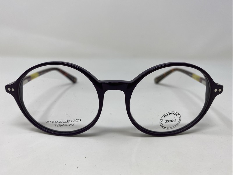 TATTOO EYEWEAR TX545A PU 50-17-135 Purple Plastic Full Rim Eyeglasses Frame 141N