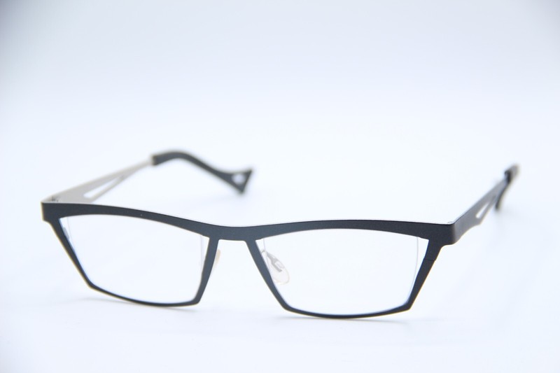 NEW THEO BELGIUM OPTIMIST 229 BLACK GUNMETAL AUTHENTIC FRAME EYEGLASSES 48-17