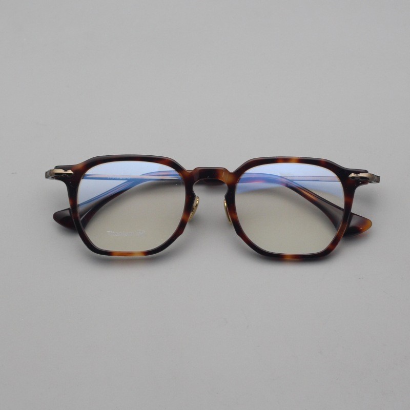 Titanium Acetate Hand Made Eyeglasses Frames Carving Retro Men Women Japan