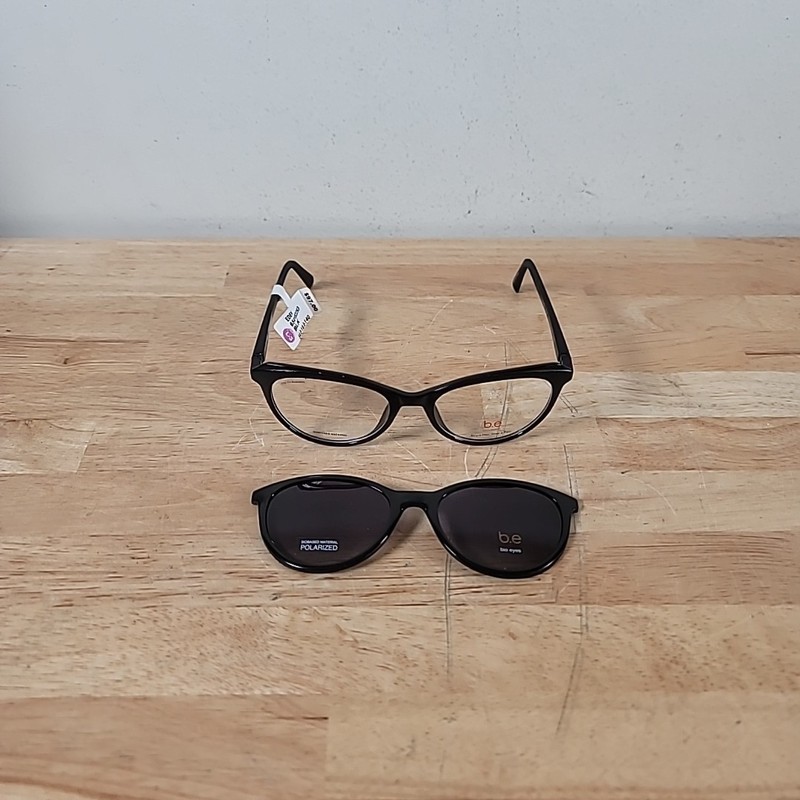 Bio Eyes Eden Eyeglass Frames with Polarized Magnetic Sunglasses Black 54-18-140
