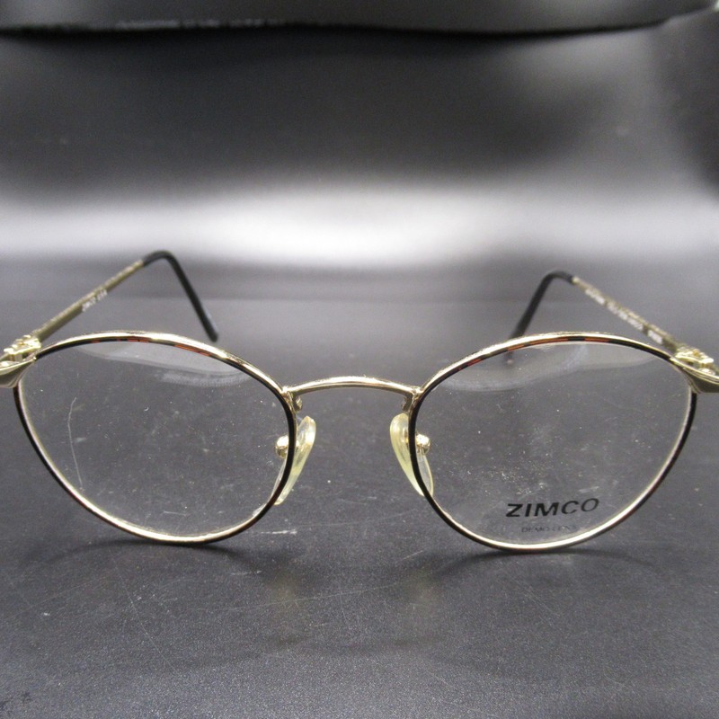 ZIMCO Irwin Gold Oval Eyeglass Frames 49-19-135mm Full Rim Metal NEW Demo Lens