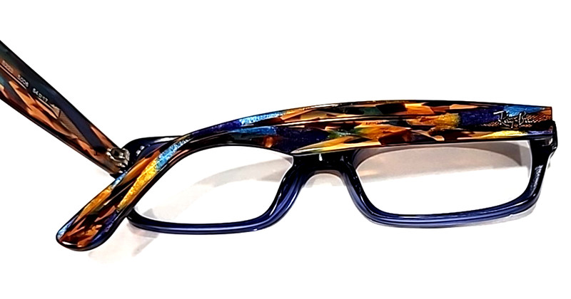 Ray Ban RB5223 5006 Blue Brown Marble Rectangle Eyeglasses 54-17 145 gallery