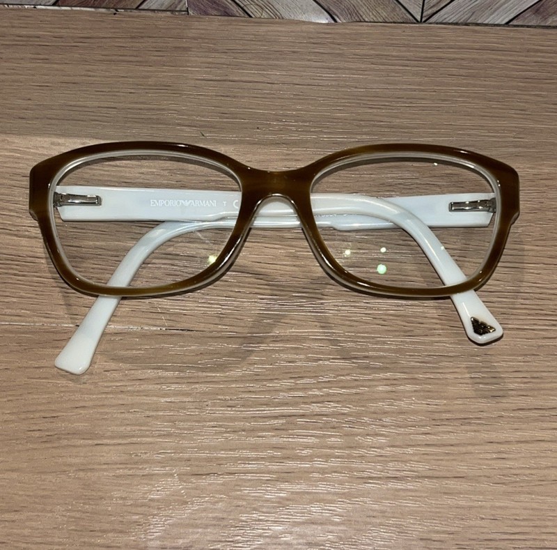 Emporio Armani EA 3004 Brown Cream Authentic Eyeglasses Frames Only 52-16-140