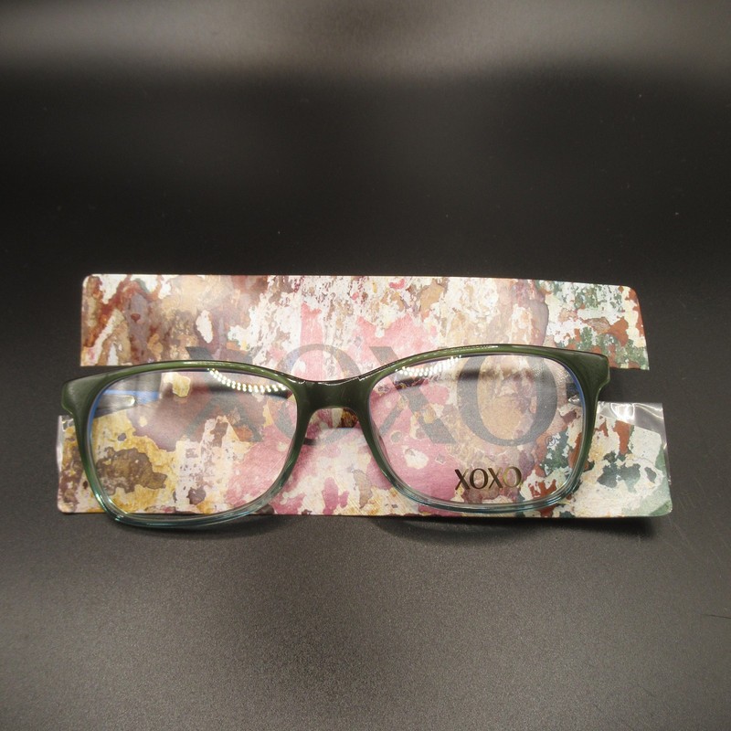 XOXO Portico Eyeglass Frames 55-17-135 Green/Blue Full Rim RX-Able Womens