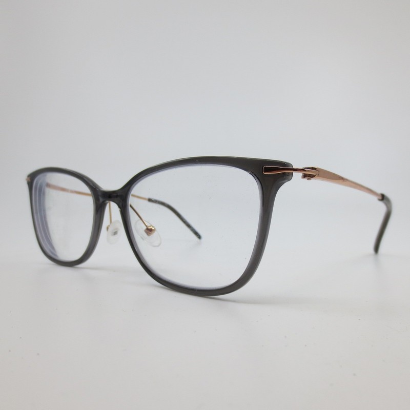 Pure P-3007 Titanium Eyeglasses Dark Grey Rose Gold Cat Eye Frames 54-17-140 gallery