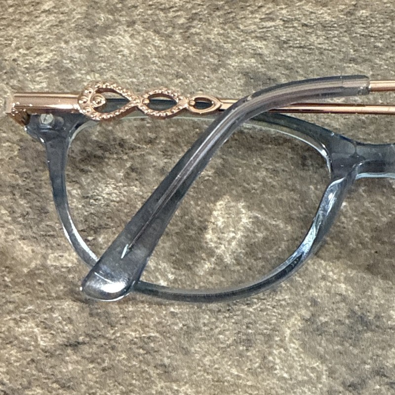 Superflex SF-607 S301 Blue Rose Gold Eyeglasses Frame Only Cat Eye 51-16-130-36 gallery