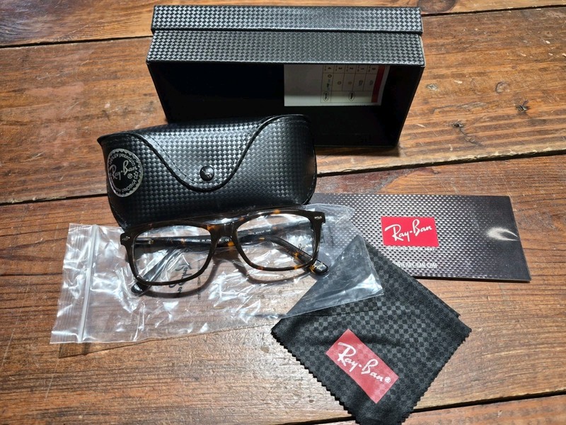 Ray-Ban RB 5228 2012 53-17-140 Black Full Rim Plastic Eyeglasses Frame ITALY