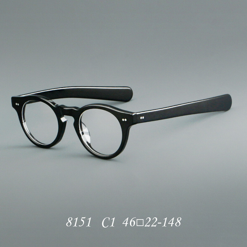 Deluxue Acetate Optical Eyewear Women Men Retro Round Eyeglass frames 46-22-148