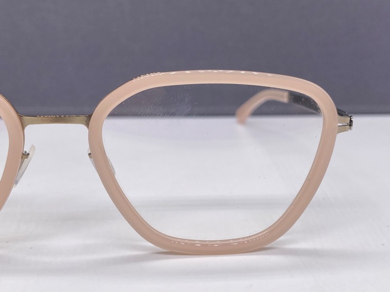 Eyeglasses Frames woman Pink Gold Panto Full Rim Polygon Calima Shiny Bronze