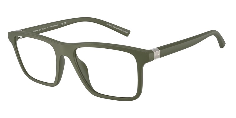 ARMANI EXCHANGE AX3136U 8301 Matte Green Demo Lens 55 mm Men’s Eyeglasses