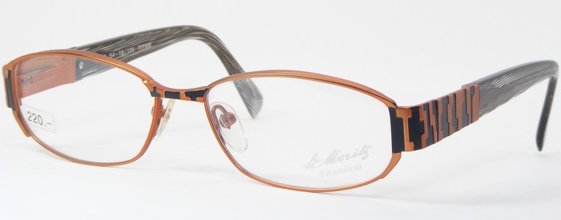 St.Moritz by AMA 4717-002 ORANGE-BROWN UNIQUE RARE EYEGLASSES TITANIUM 54-16-135