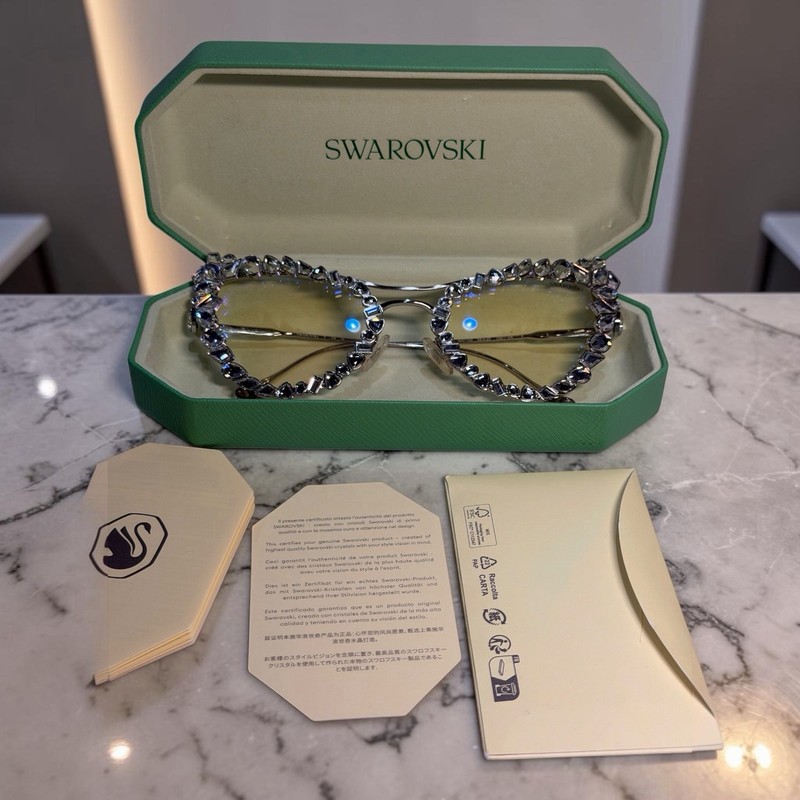 SWAROVSKI SK7011 4001SB 56mm Silver Blue Light Filter Lens Women's Eyeglasses gallery