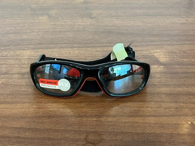Rec Specs Liberty Black/Red RS-41 221 Goggles, ASTM F803, 52-18