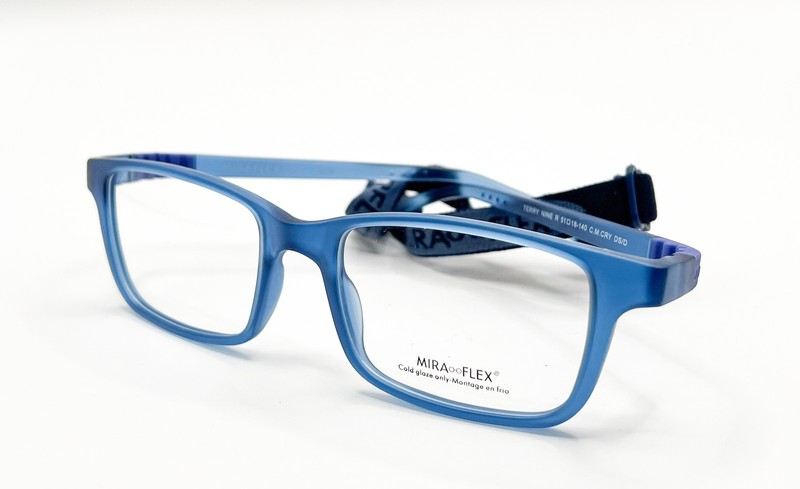 NEW MIRAFLEX TERRY NINE R C.M.CRY BLUE CRYSTAL AUTHENTIC EYEGLASSES 51-18