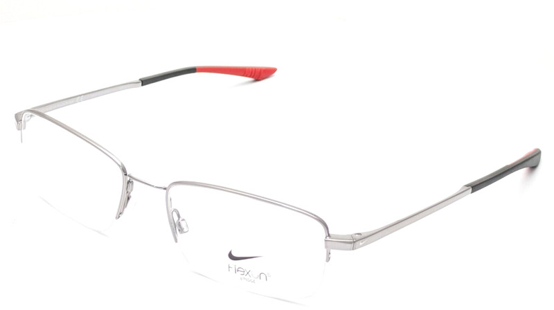 Nike Flexon 4306 073 Rectangle Gunmetal Black Half Rim Unisex Eyeglasses 54mm