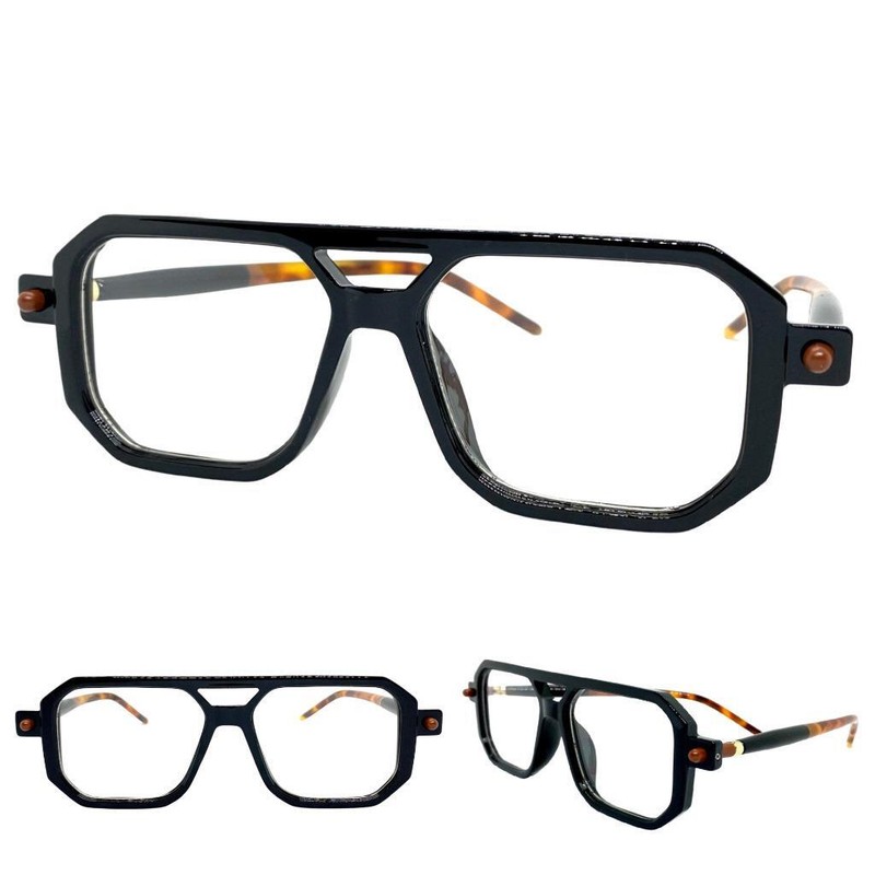 Classic Sophisticated Modern Rerto Clear Lens EYE GLASSES Black Optical Frame