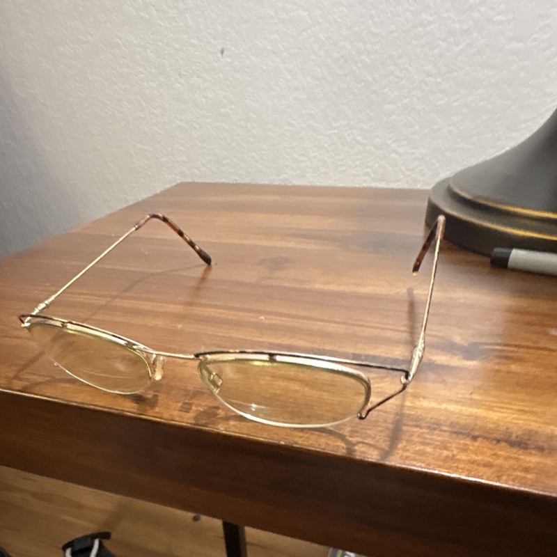ESQ Unisex Adult Gold Solid Metal Oval Full Rim Eyeglass Frames gallery