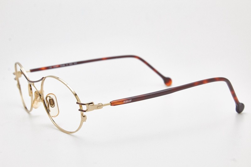 🤓 Vintage SISLEY Glasses SLY Frame 235 Gold & Turtle Oval Y2K👓Unisex gallery