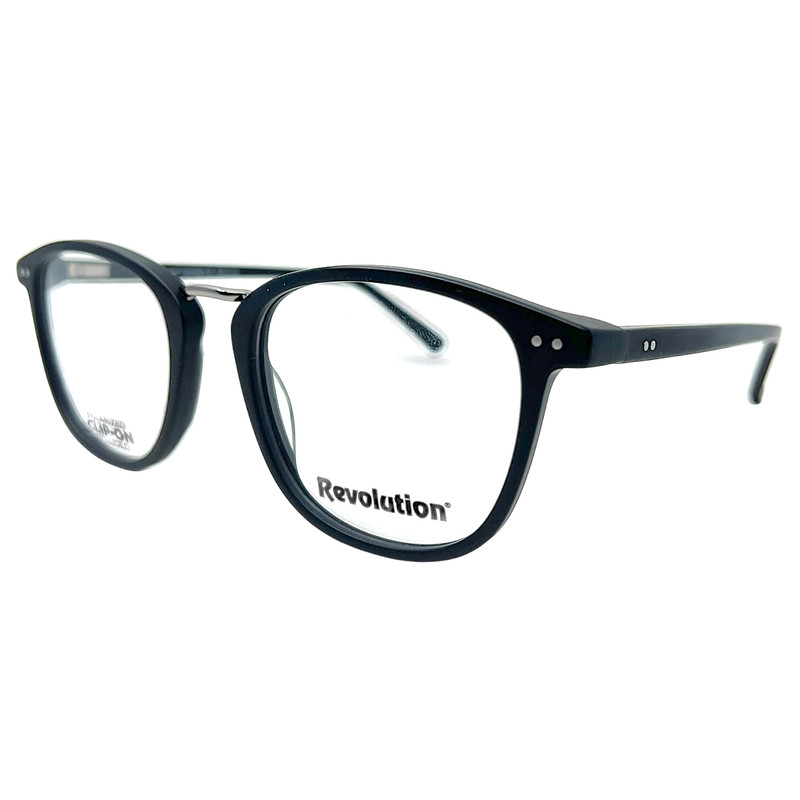 REVOLUTION – CAMBRIDGE BLK 52/21/140 – NEW Authentic EYEGLASSES & POLAR SUN CLIP