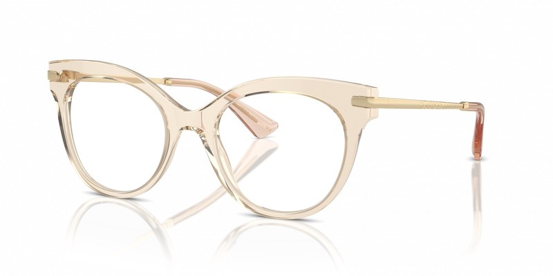 Dolce & Gabbana DG3392 3432 Eyeglasses 52mm Transparent Camel / Demo Lens