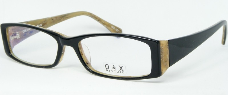 NEW O&X NEW YORK OP-50 121 BLACK /BEIGE /OTHER EYEGLASSES GLASSES 53-16-136mm