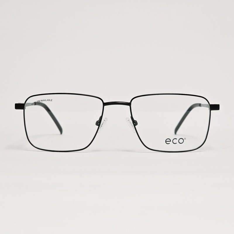 Eco Horizon Rectangular Glasses w/ Polarized Magnetic Sunglass Clip-On | 53mm gallery