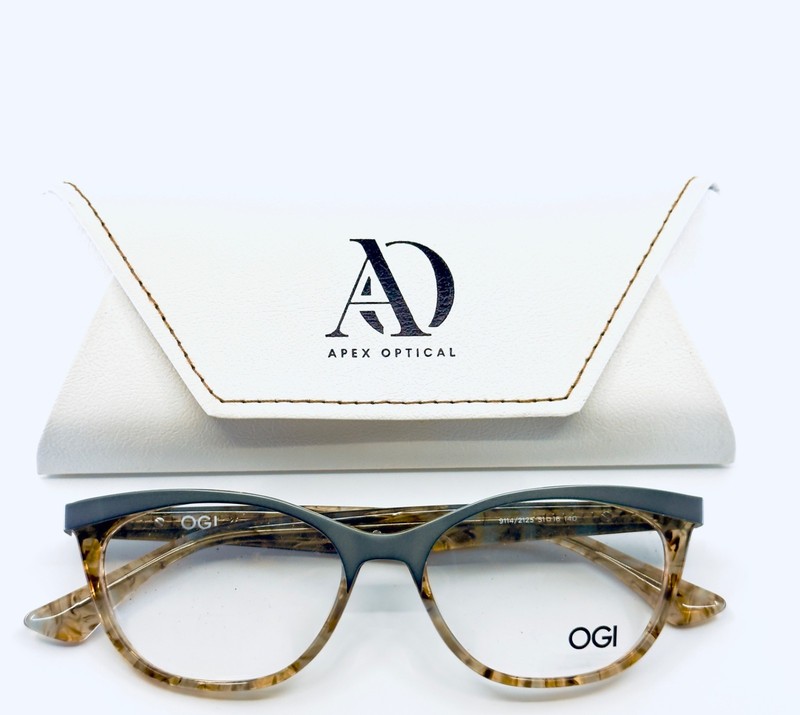 NEW OGI HERITAGE 9114/2125 Sage Brown Womens Cat Eye Eyeglasses 51-16-140 B:36 E