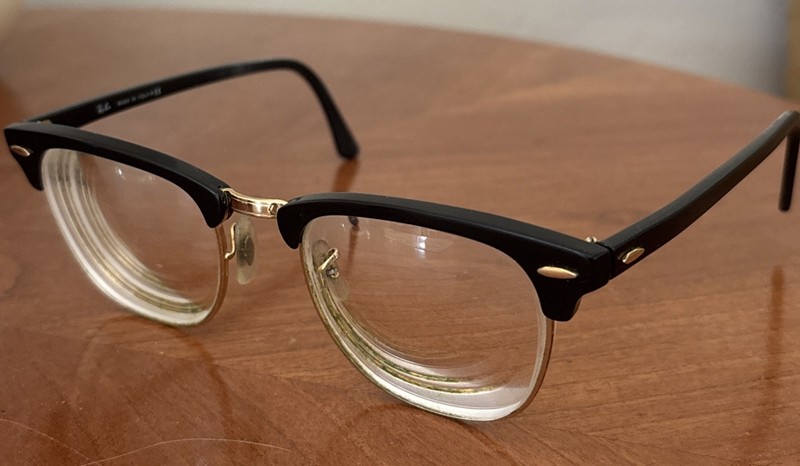 Ray-Ban Clubmaster Eyeglasses Glasses Optical RB 3016 Gold & Black Made in Italy gallery