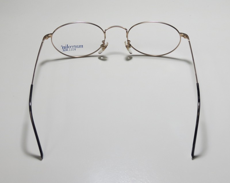 NEW MARCOLIN VILLAGE 38 EYEGLASS FRAME ITALY UNISEX METAL GOLD 449 VINTAGE gallery