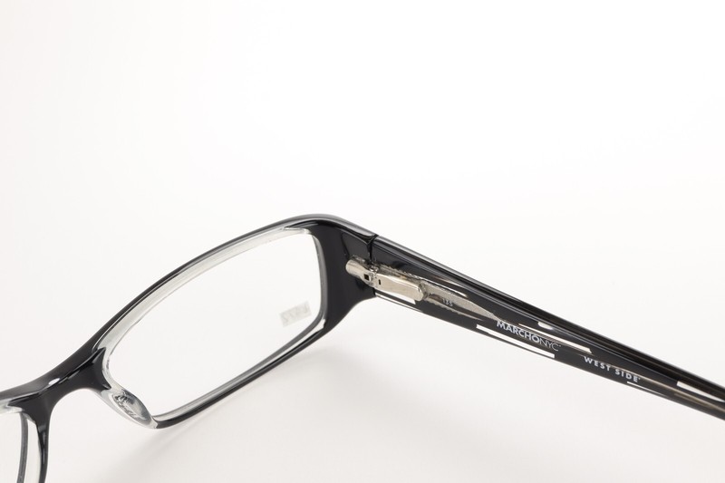 MARCHON NYC DAKOTA 001 Polished Black on Clear 52-16-135 Frames Flex Hinge L472 gallery