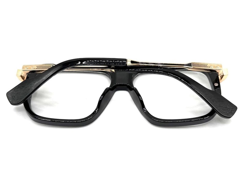 Mens Classic Retro Hip Hop Rapper Pimp Clear Lens EYE GLASSES Black & Gold Frame gallery