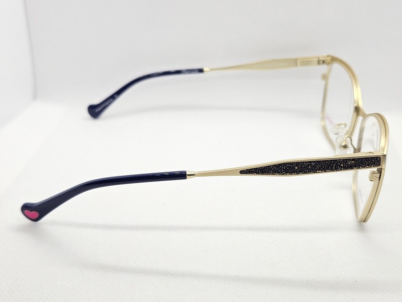 Betsey Johnson Upgrade BLU Blue Gold Metal 54-16-140 Eyeglasses Frames gallery