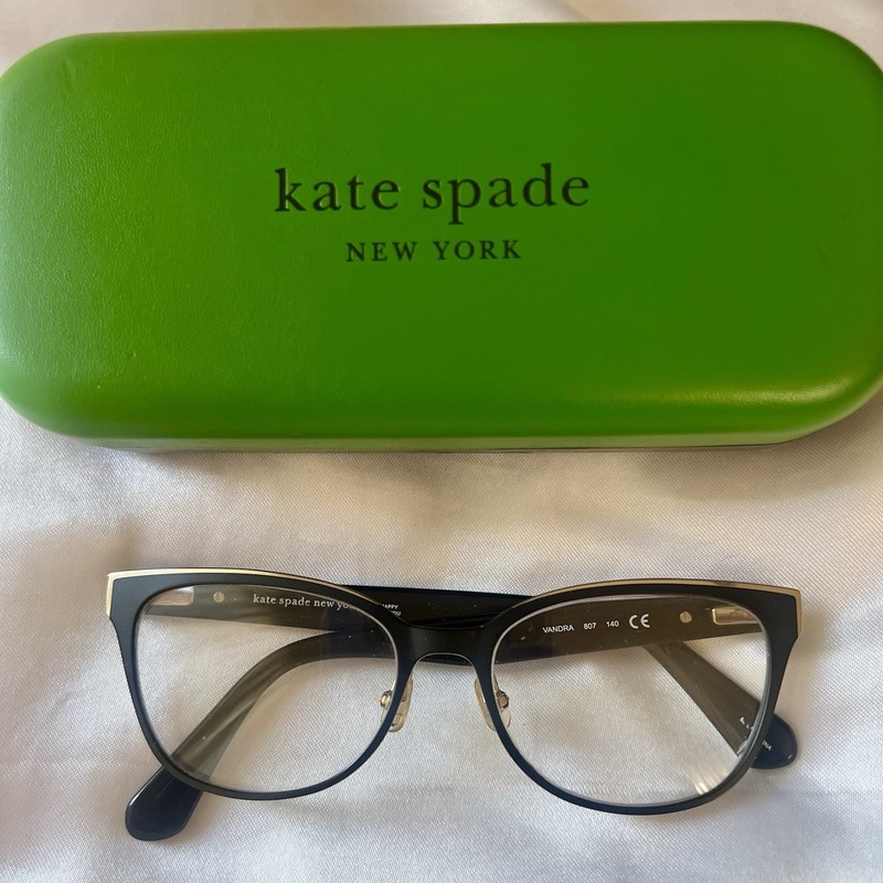 Kate Spade New York Vandra 807 Eyeglasses Frames 52-16-140 Black Floral Cat Eye