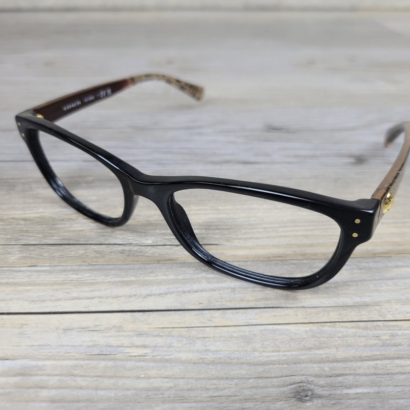 Coach Eyeglasses Frames HC 6082 T 5353 Black/Wild Beast Animal Print 53-17-135
