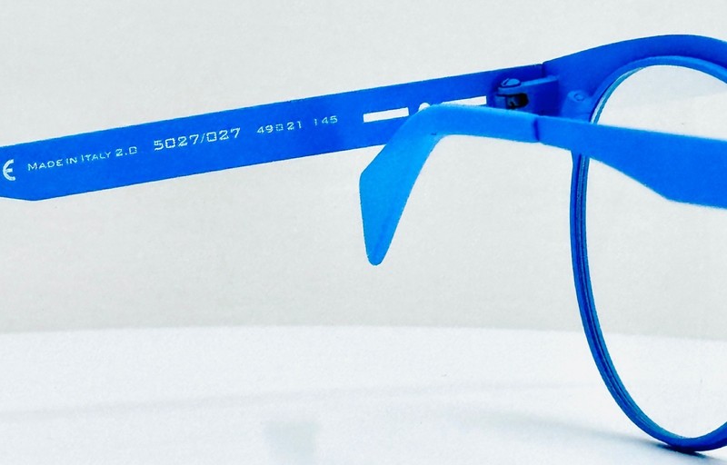 ITALIA INDEPENDENT 5027 027 Blue Unisex Round Full Rim Eyeglasses 49-21-145 B:45 gallery
