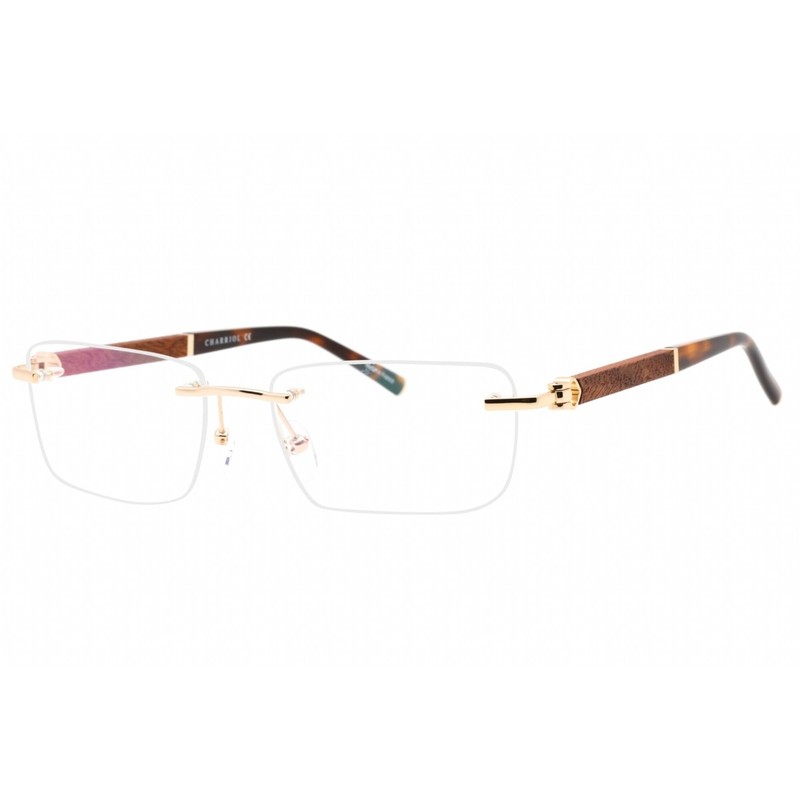 Charriol Men’s Eyeglasses Shiny Gold/Tortoise Metal Rimless Frame PC75109 C01