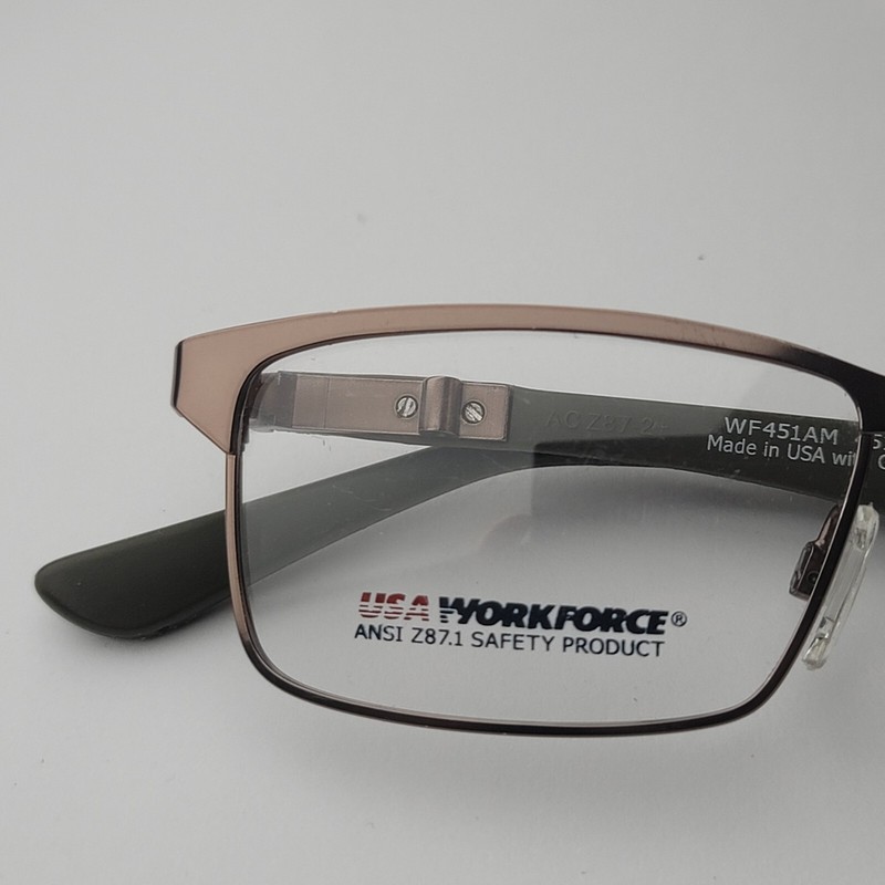 ​Artcraft USA Workforce WF451AM Safety Eyeglasses Frame Brown Tweed 52-16-142 gallery