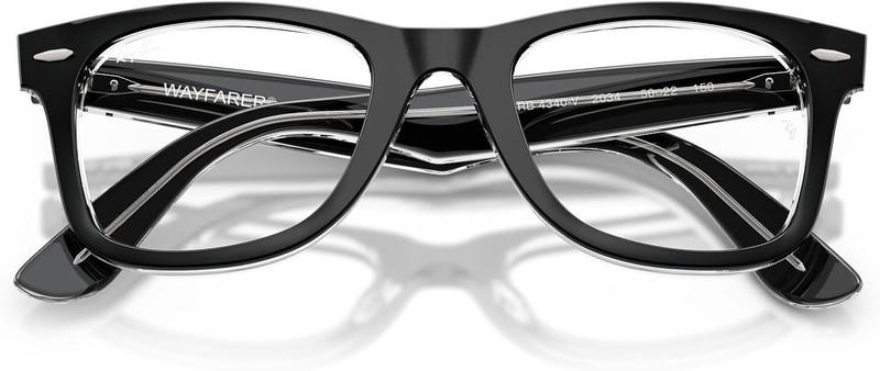 Ray-Ban RX4340V 2034 Eyeglasses 50mm Black On Transparent / Clear Demo Lens gallery