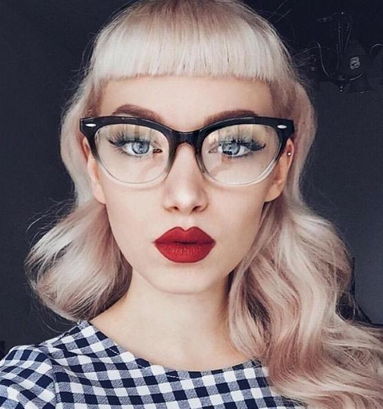 50's Vintage Sexy Kitten Slim Cat Eye Clear Lens WaYfe Eyeglasses Frames 1404 gallery