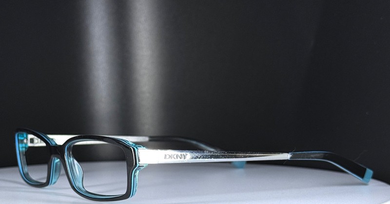 VTG DKNY DY 4615 3515 Black Teal Rectangle Full Rim Eyeglasses FRAMES ONLY gallery
