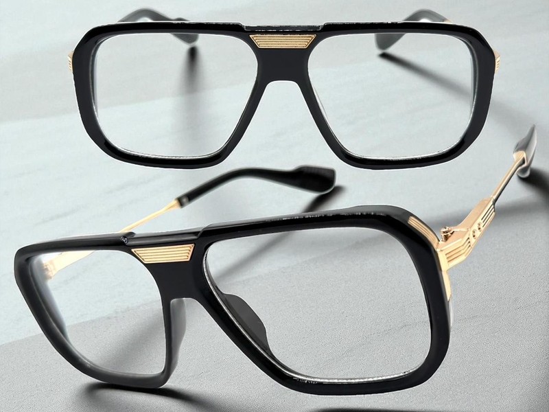 Mens Classic Retro Hip Hop Rapper Pimp Clear Lens EYE GLASSES Black & Gold Frame